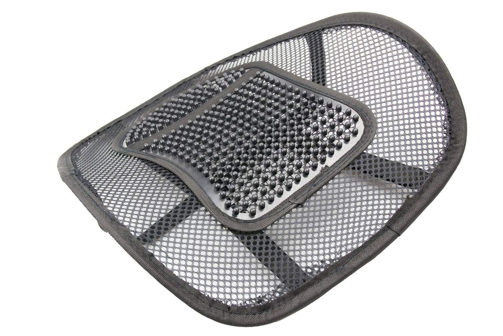 Lumbar Back Support Cushion for Office Chair & Car – Mesh, Massage Beads, Black