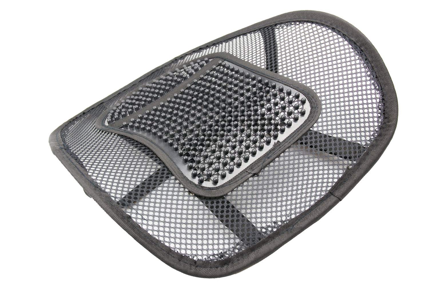 Lumbar Back Support Cushion for Office Chair & Car – Mesh, Massage Beads, Black