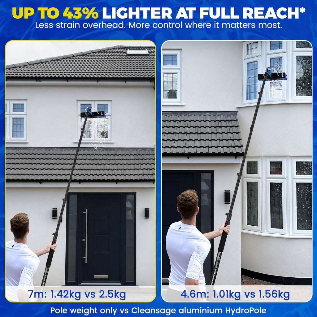 HydroPole Pro3K Carbon Fibre Telescopic Window Cleaning Pole Equipment Water Fed Brush