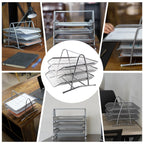 Mesh 3 Tier Office Filing Paper Letter Trays Stackable for Home & Office