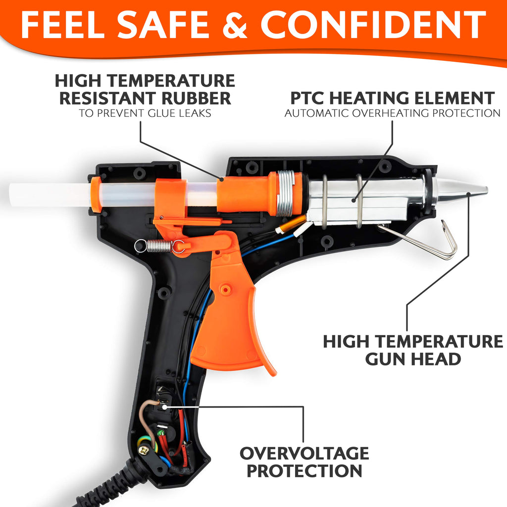 Hot Melt Glue Gun 100w with 11mm x 200mm Glue Sticks