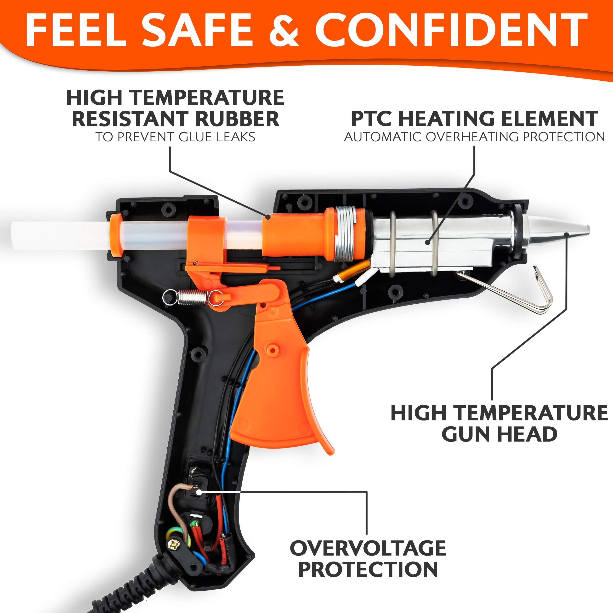 Hot Melt Glue Gun 100w with 11mm x 200mm Glue Sticks