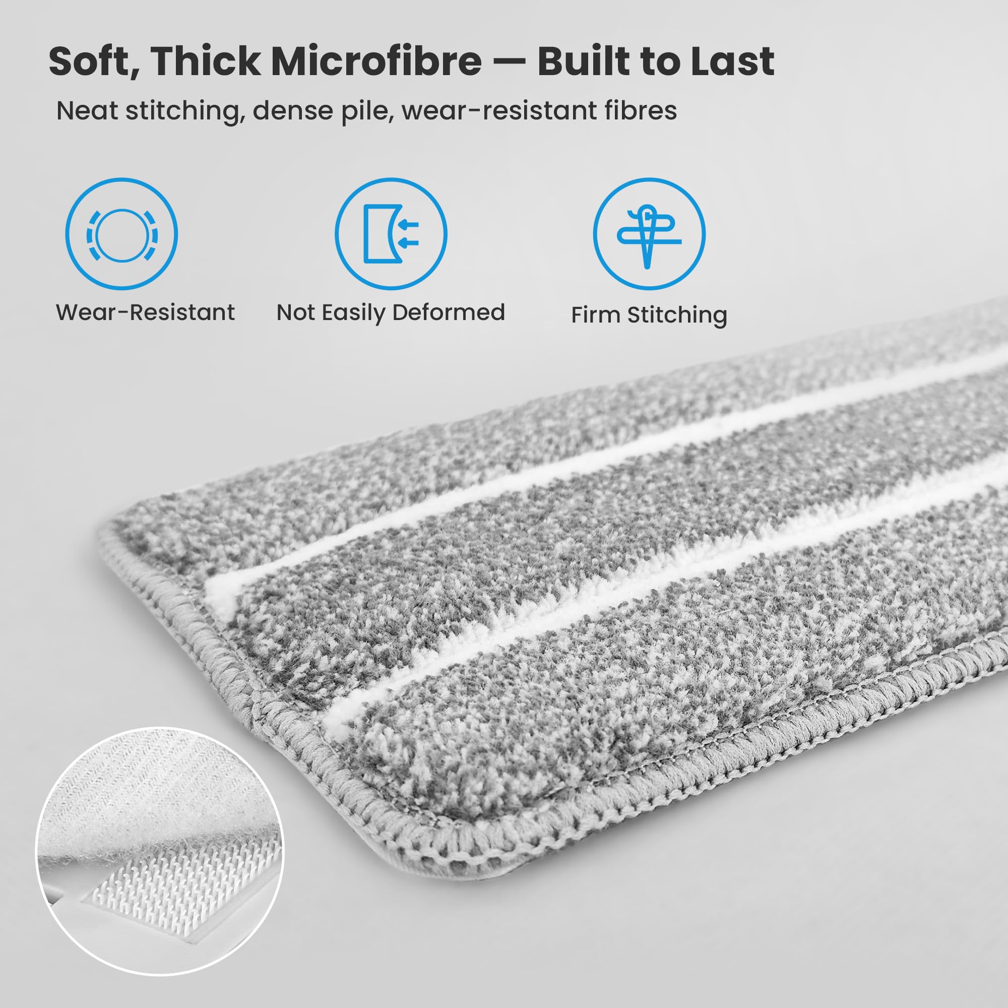 HydraPro Microfibre Mop Heads Replacement Pads, 5 Pack