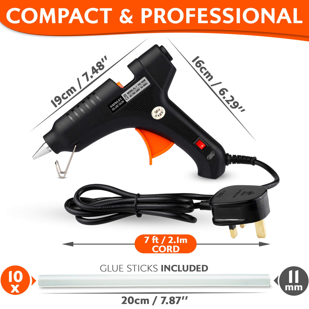 Hot Melt Glue Gun 100w with 11mm x 200mm Glue Sticks