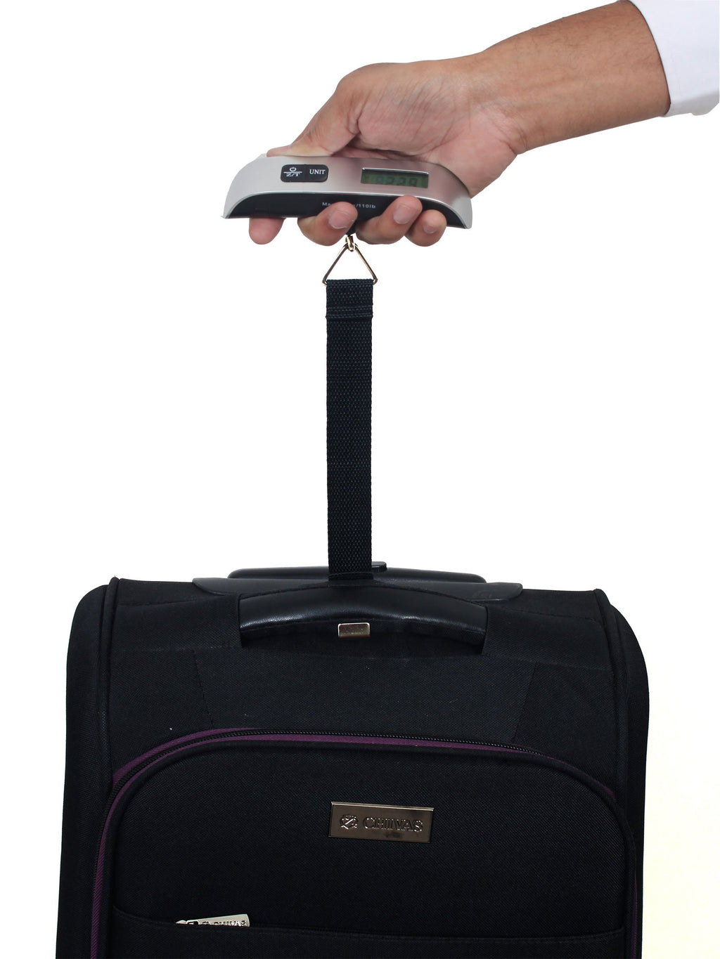 Digital Luggage Weighing Scale, 50kg Portable Electronic Suitcase Weigher for Travel with Backlit