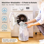 Flat Microfibre Mop Heads Replacement – Pack of 5, Machine Washable Mop Pads for Hard Floors
