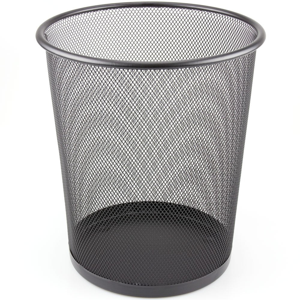 Black Mesh Waste Paper Rubbish Bin Metal Small for Office, Living Rooms, Bedrooms (10, Small)