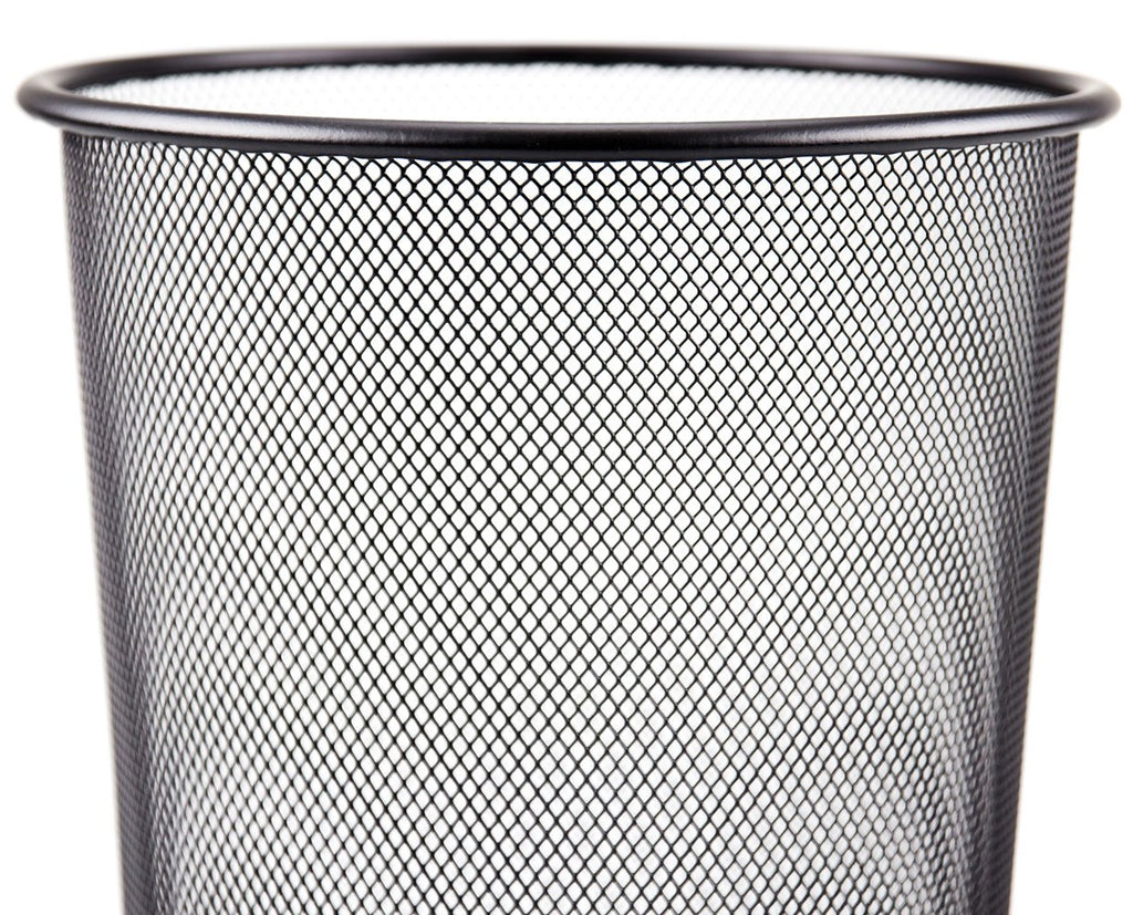 Black Mesh Waste Paper Rubbish Bin Metal Small for Office, Living Rooms, Bedrooms