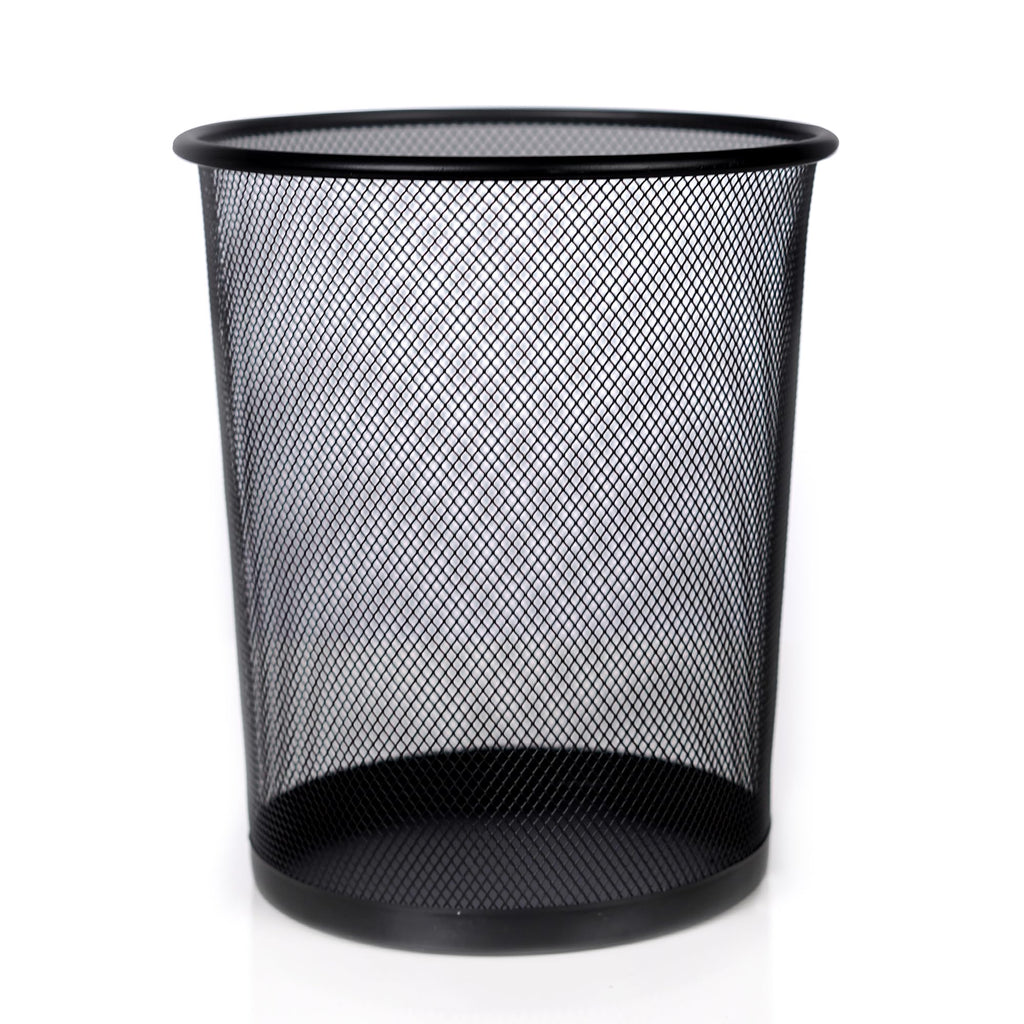 Black Mesh Waste Paper Rubbish Bin Metal Small for Office, Living Rooms, Bedrooms (1, Small)
