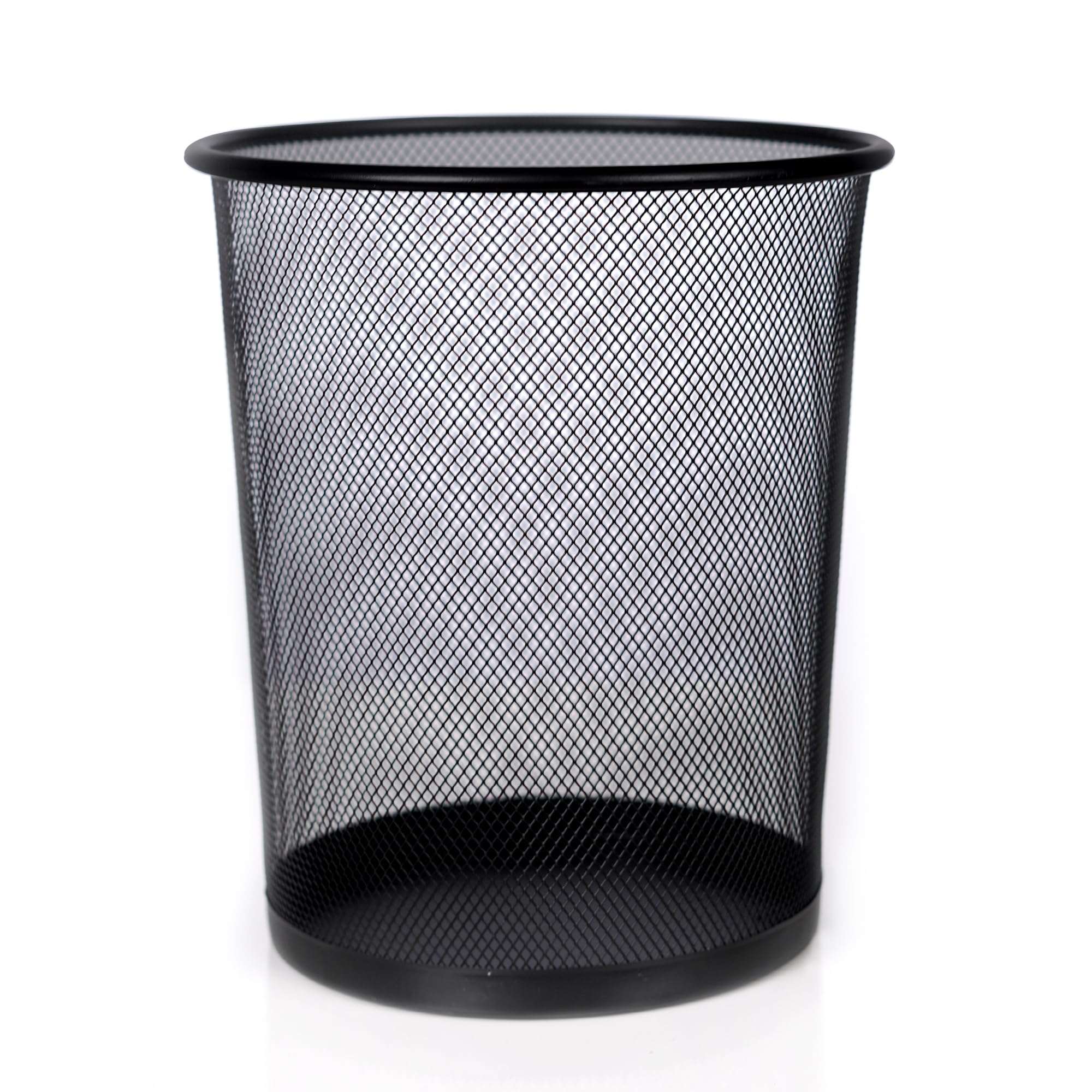 Black Mesh Waste Paper Rubbish Bin Metal Small for Office, Living Rooms, Bedrooms (1, Small)