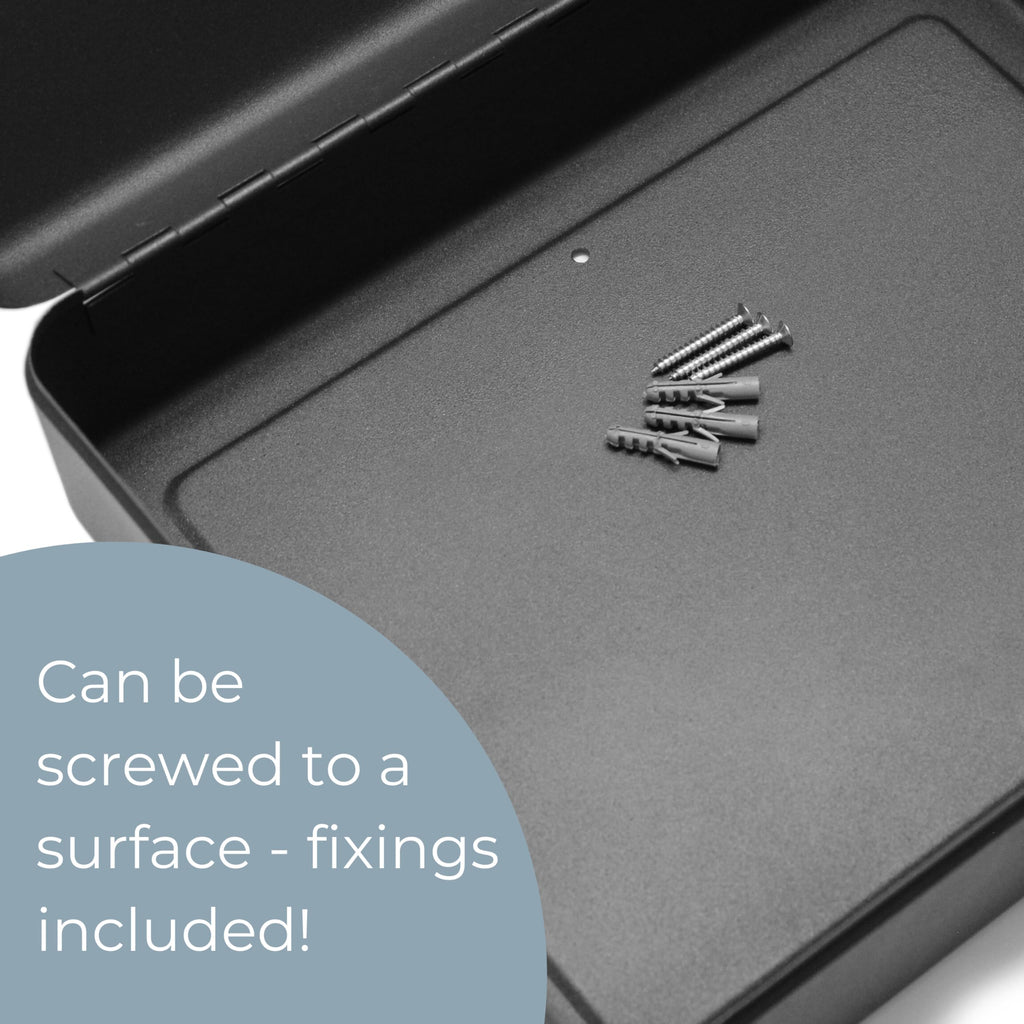 Cathedral 12 Inch Lockable Security Box - Black