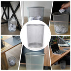 Paper Rubish Bin Waste Basket - Wire Mesh Trash Bin, Silver
