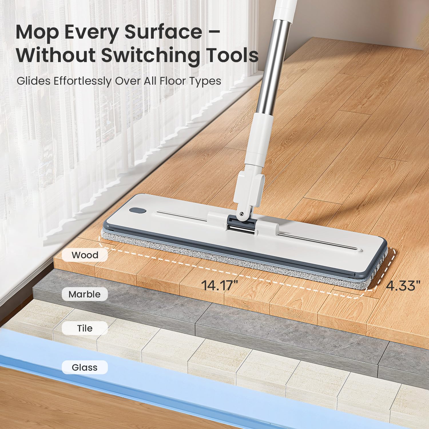 HydraPro Flat Mop and Buckets Sets – True Clean/Dirty Water Separation System with 3 Microfibre Heads