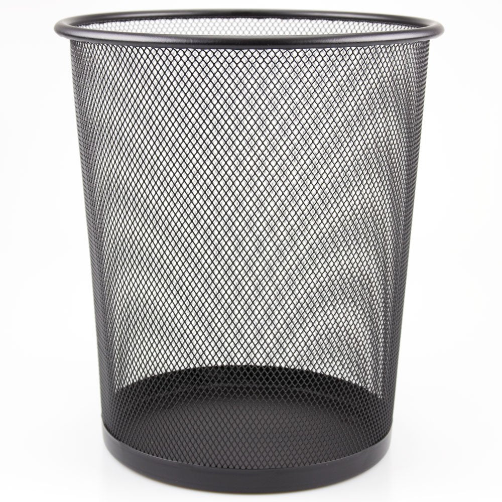 Black Mesh Waste Paper Rubbish Bin Metal Small for Office, Living Rooms, Bedrooms