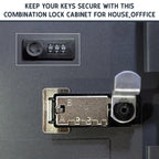 Combination Key Box Wall Mounted – 20 Hook Key Safe Cabinet, Black