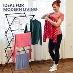 Clothes Airer 3-Tier Folding – Compact Maiden Drying Rack, 18m, 10kg, Metal, Black