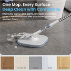 Spin Mop and Bucket Set with Clean & Dirty Water Separation, 360° Flat Head, 3 Microfibre Pads