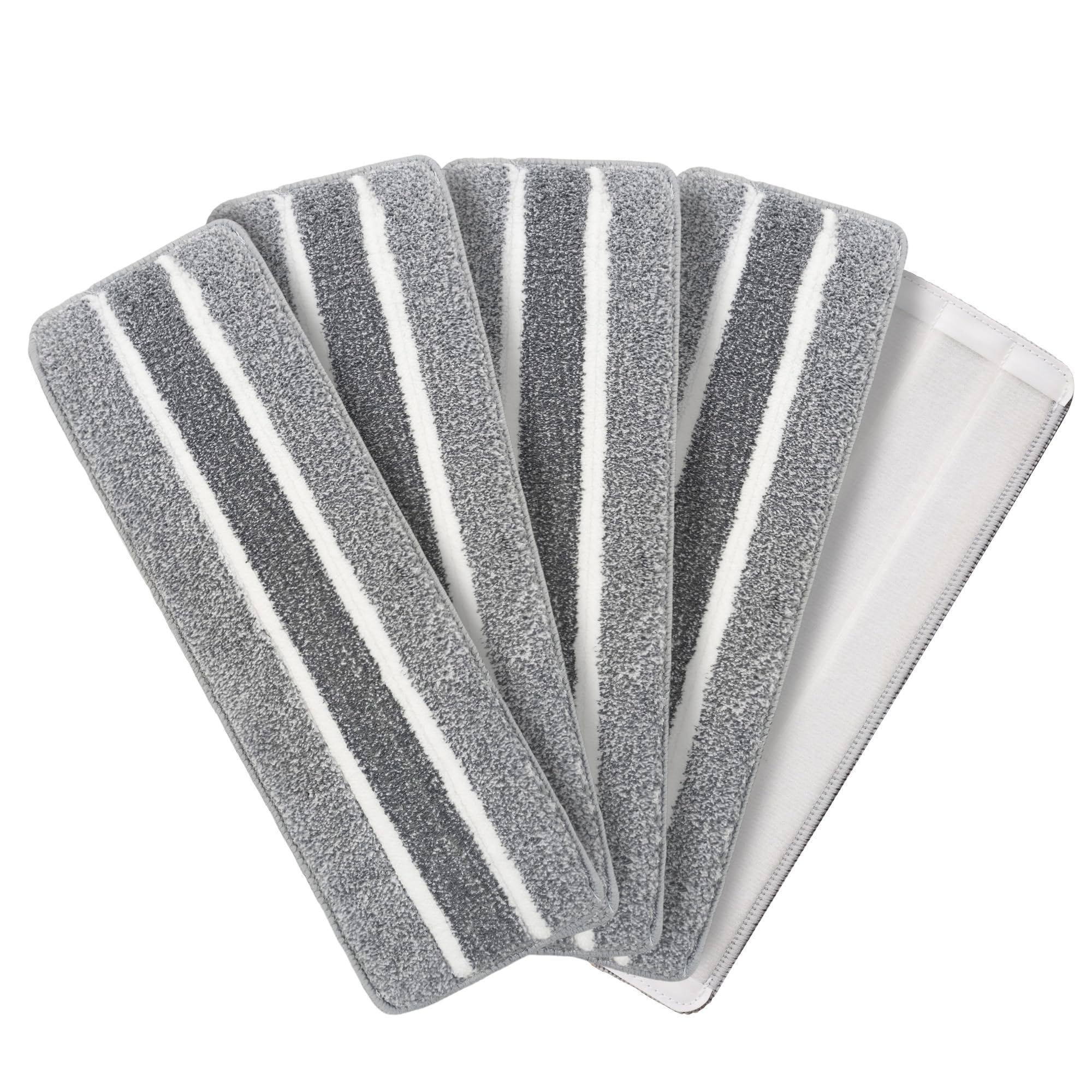Cleansage HydraPro Microfibre Mop Heads Replacement, Grey/White, Machine Washable, Reusable Flat Mop Pads, 5 Pack