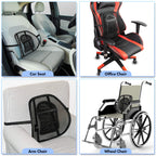 Lumbar Back Support Cushion for Office Chair & Car – Mesh, Massage Beads, Black