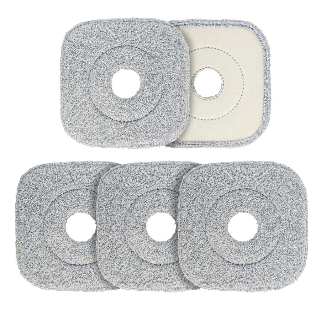 Cleansage AquaPro Microfibre Mop Heads Replacement, Flat Reusable Floor Mop Pads, Machine Washable for Tiles, Hardwood, Laminate, Marble Flooring - Pack of 5