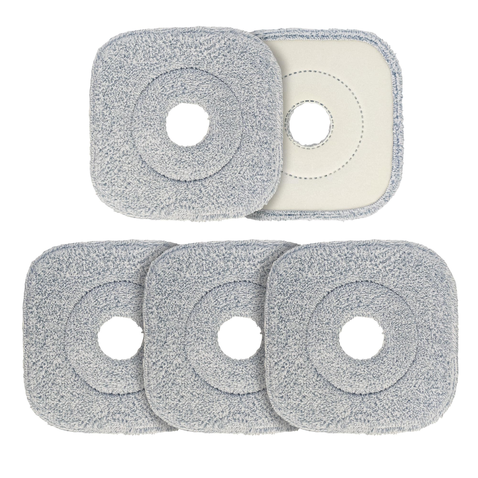 Cleansage AquaPro Microfibre Mop Heads Replacement, Flat Reusable Floor Mop Pads, Machine Washable for Tiles, Hardwood, Laminate, Marble Flooring - Pack of 5
