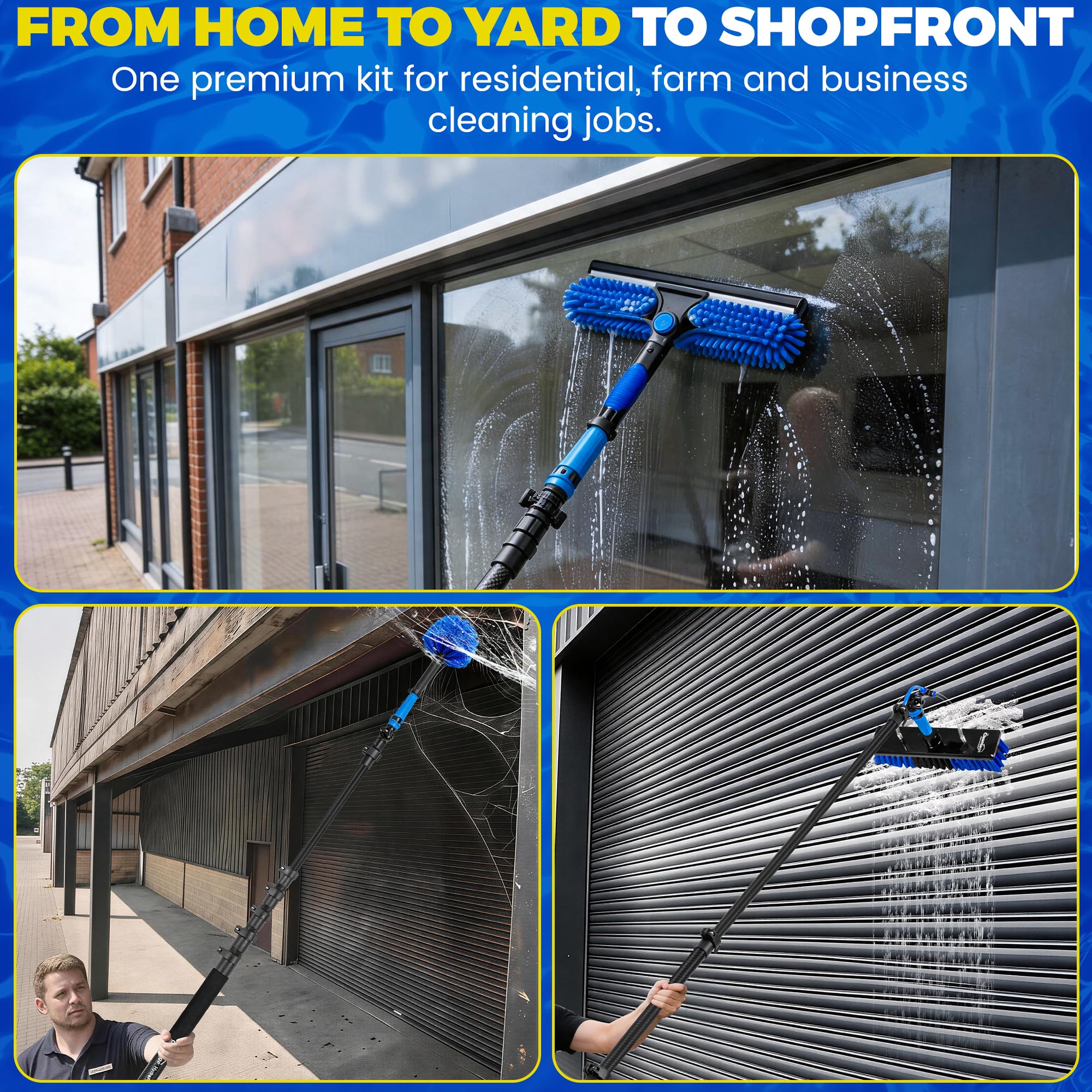 HydroPole Pro3K Carbon Fibre Telescopic Window Cleaning Pole Equipment Water Fed Brush