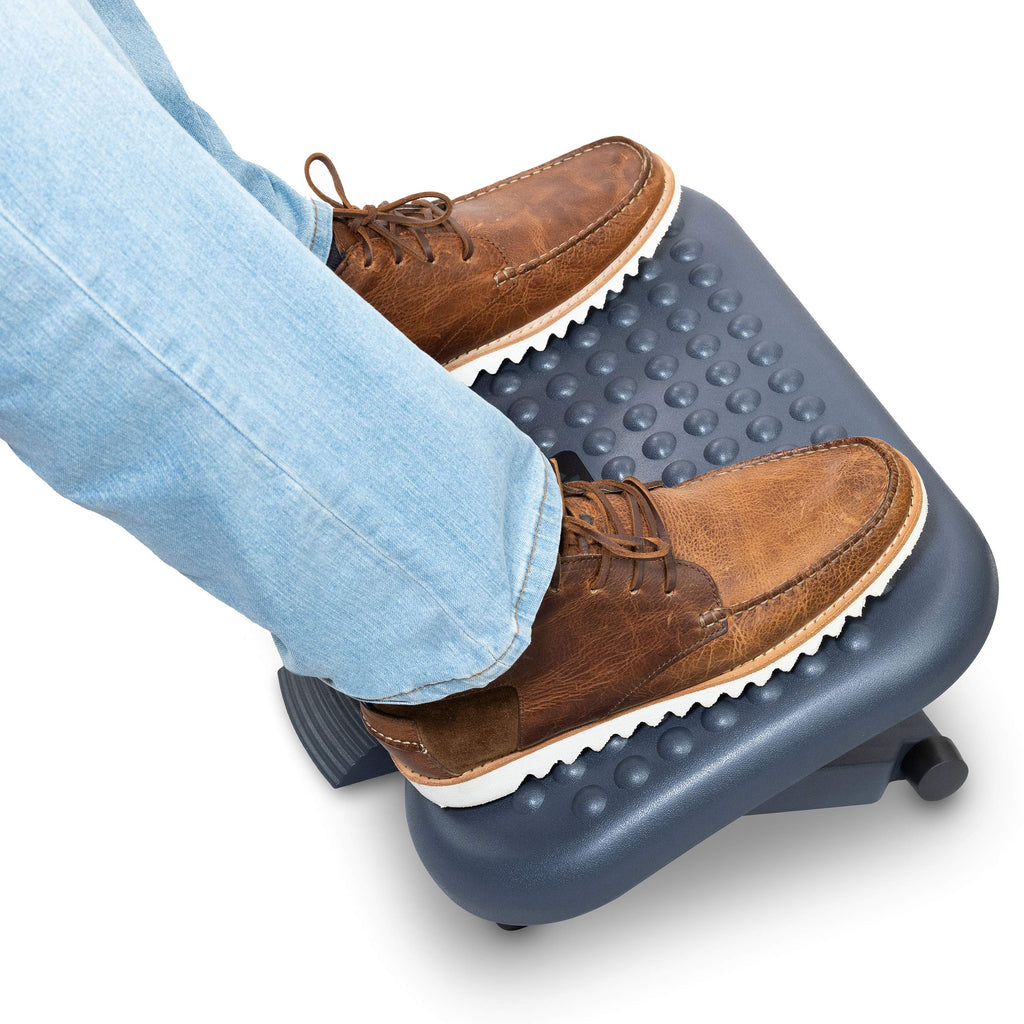 Ergonomic Foot Rest Under Desk – Adjustable Footrest, 3 Heights, Portable, HIPS, Grey