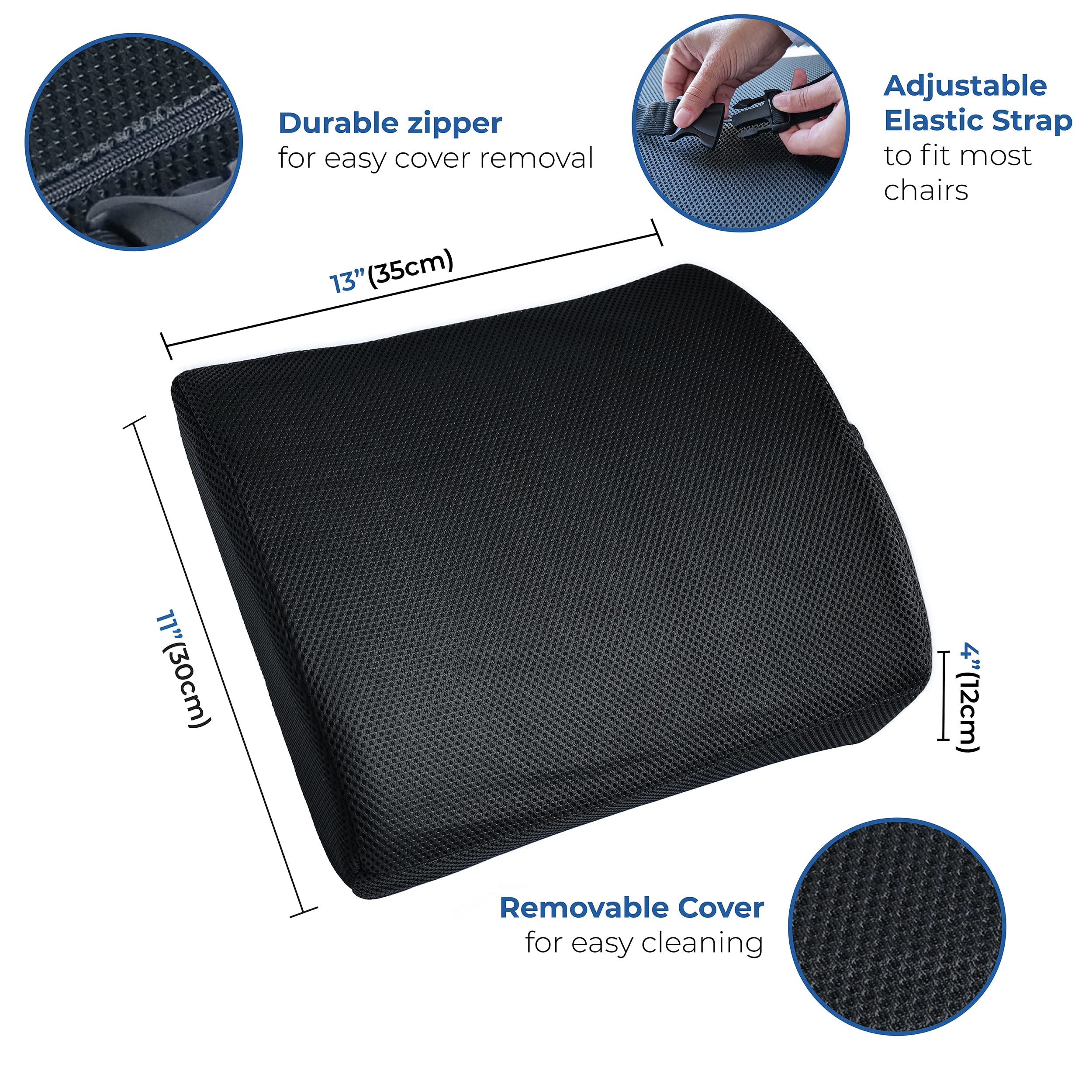 Lumbar Support Pillow for Car & Chair - Lower Back Cushion Set