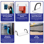 Over Radiator Clothes Airer – 5 Bar Drying Rack, Adjustable Arms, 33x52cm, Indoor & Outdoor