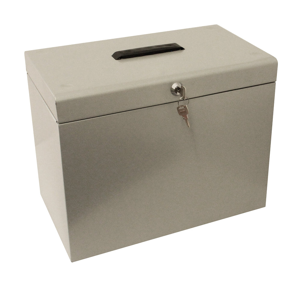 Cathedral Metal A4 File Box - Silver
