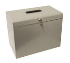 Cathedral Metal A4 File Box - Silver