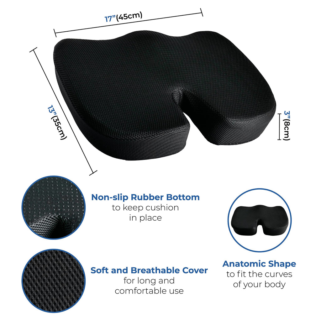 Lumbar Support Pillow for Car & Chair - Lower Back Cushion Set