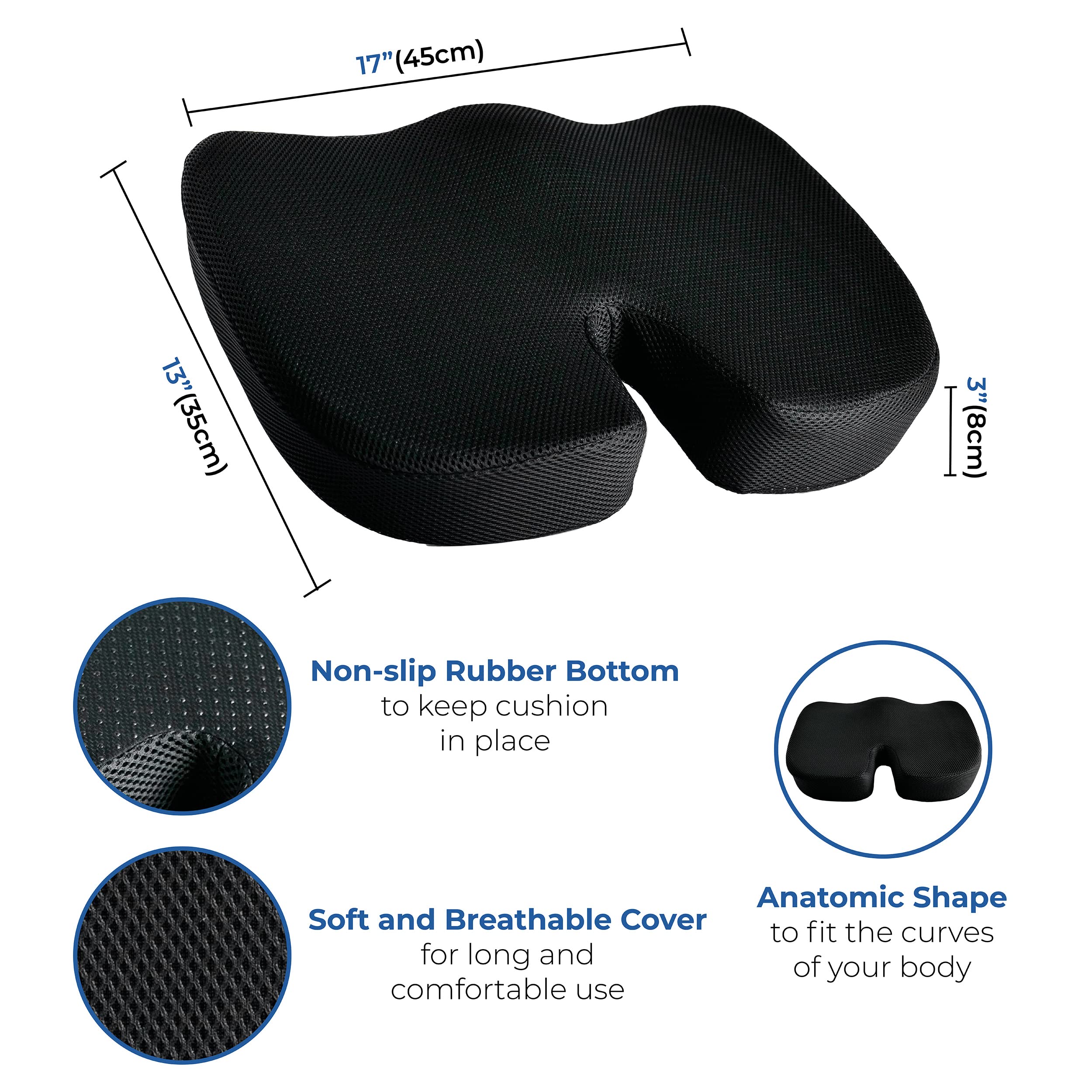 Lumbar Support Pillow for Car & Chair - Lower Back Cushion Set