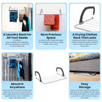 Over Radiator Clothes Airer – 5 Bar Drying Rack, Adjustable Arms, 33x52cm, Indoor & Outdoor