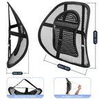 Lumbar Back Support Cushion for Office Chair & Car – Mesh, Massage Beads, Black