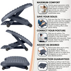 Ergonomic Foot Rest Under Desk – Adjustable Footrest, 3 Heights, Portable, HIPS, Grey