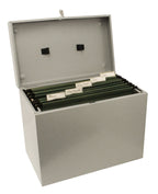 Cathedral A4 Steel File Box with Starter Pack of 5 Suspension Files - Silver