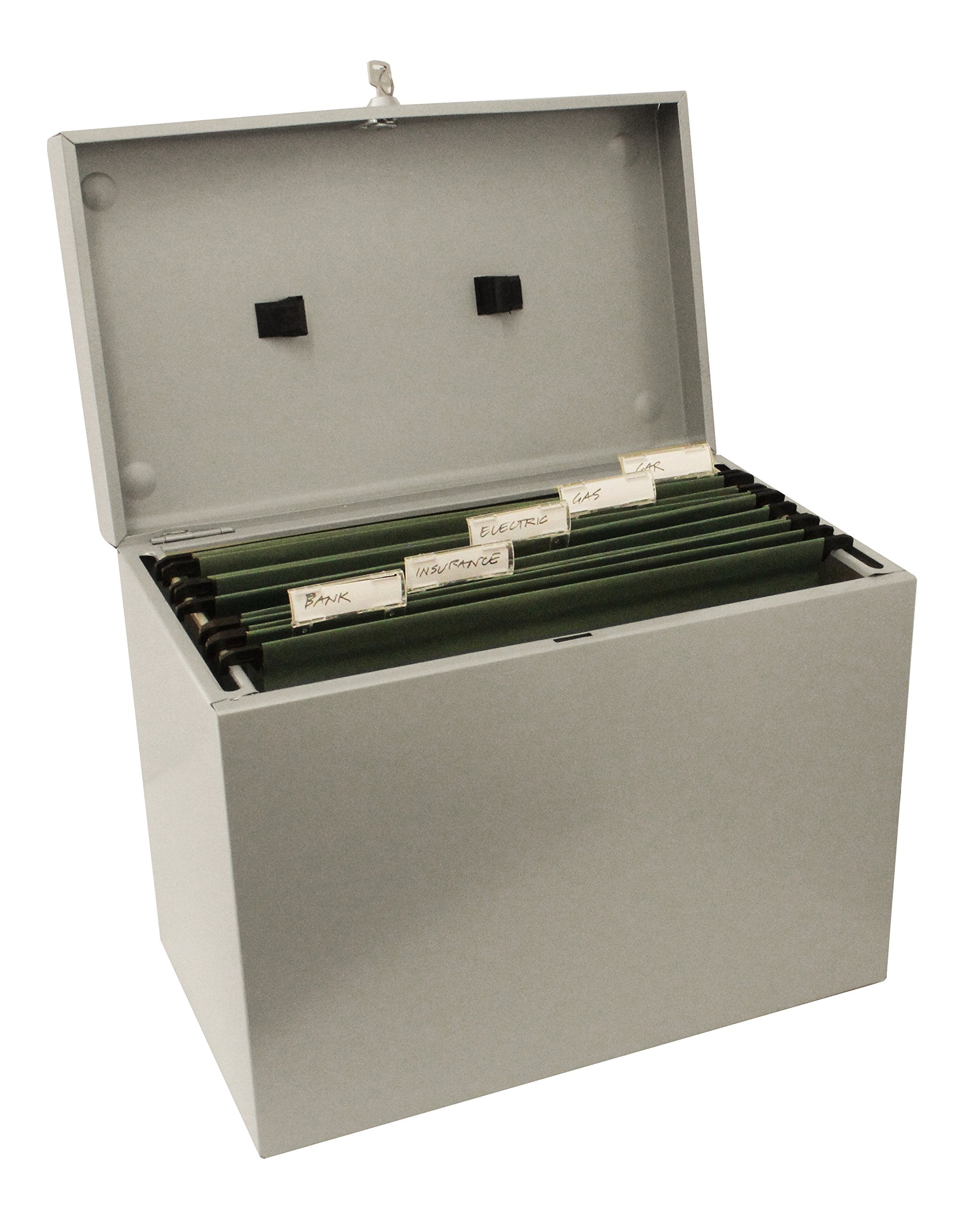 Cathedral A4 Steel File Box with Starter Pack of 5 Suspension Files - Silver