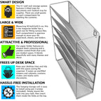 Wall Mounted Magazine Rack – 6-Tier Metal Mesh File & Document Holder, A4